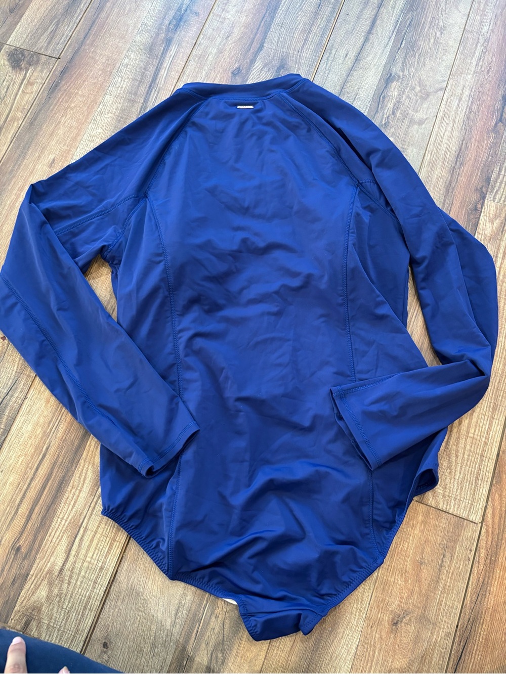 Cabana Life Long Sleeve One-Piece Swimsuit XL Navy Zip Front Rash Guard Swimwear - Picture 5 of 6